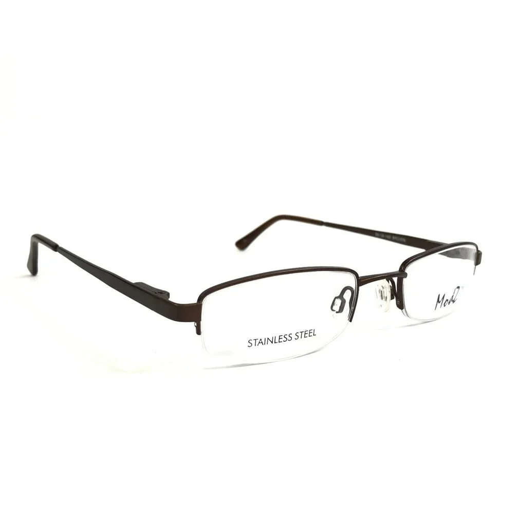Modz Eyeglasses Frames SOUTH BEACH BROWN Rectangle Half Rim 50-18-140